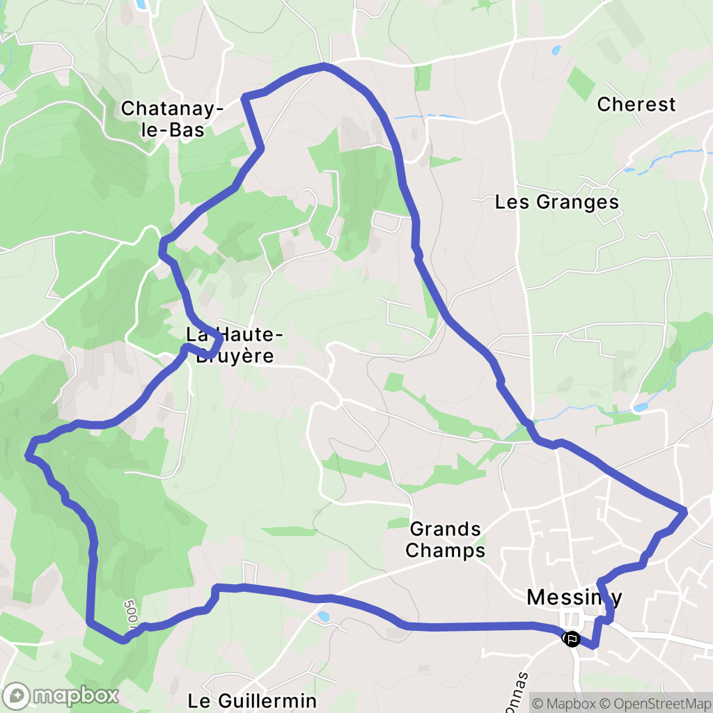 Messimy : carte du parcours de randonnée - France