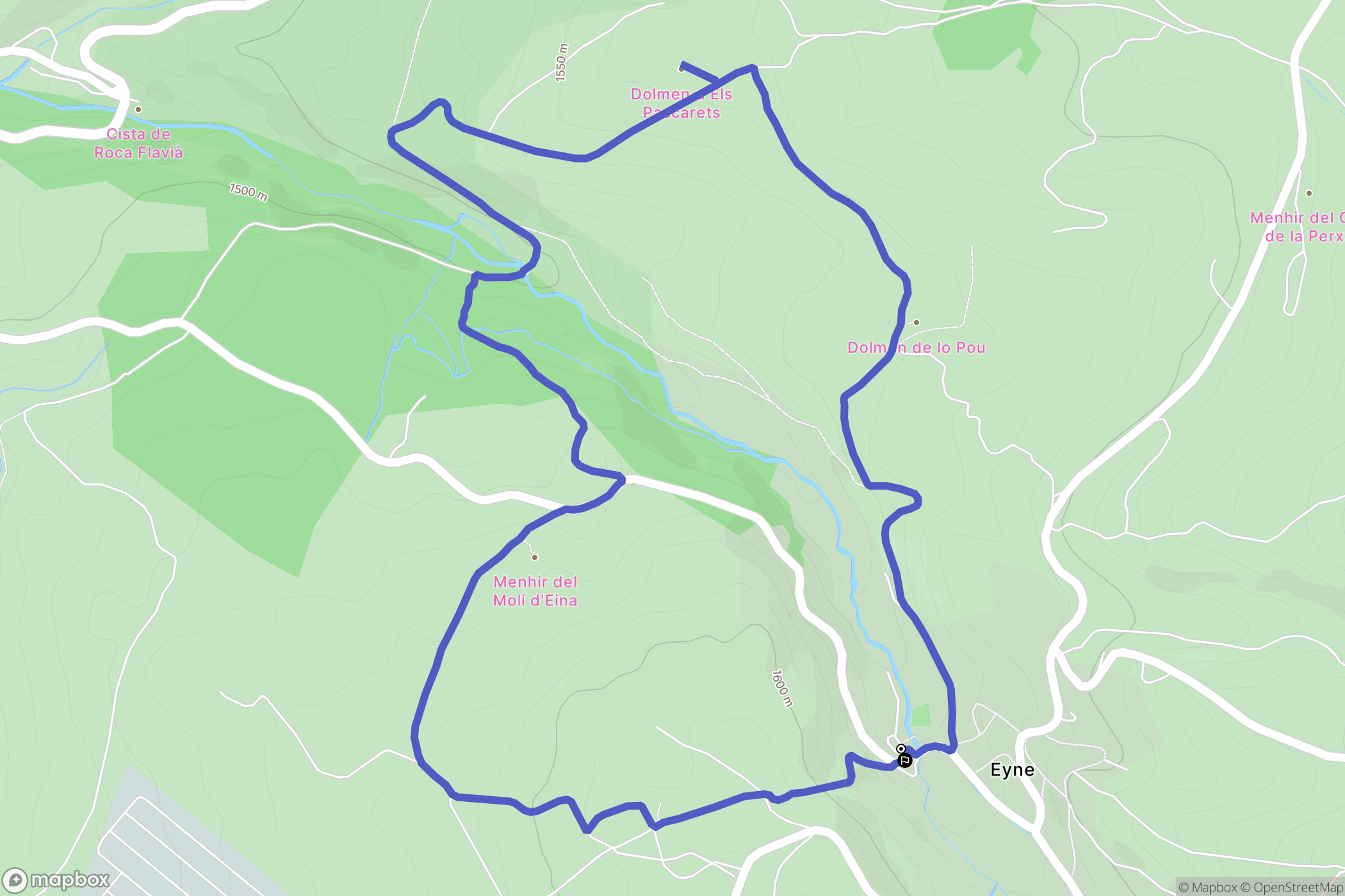 Eyne : carte du parcours de randonnée - France