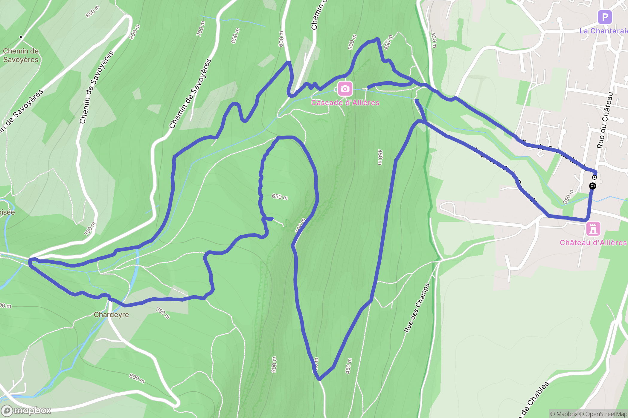 Claix : carte du parcours de randonnée - France