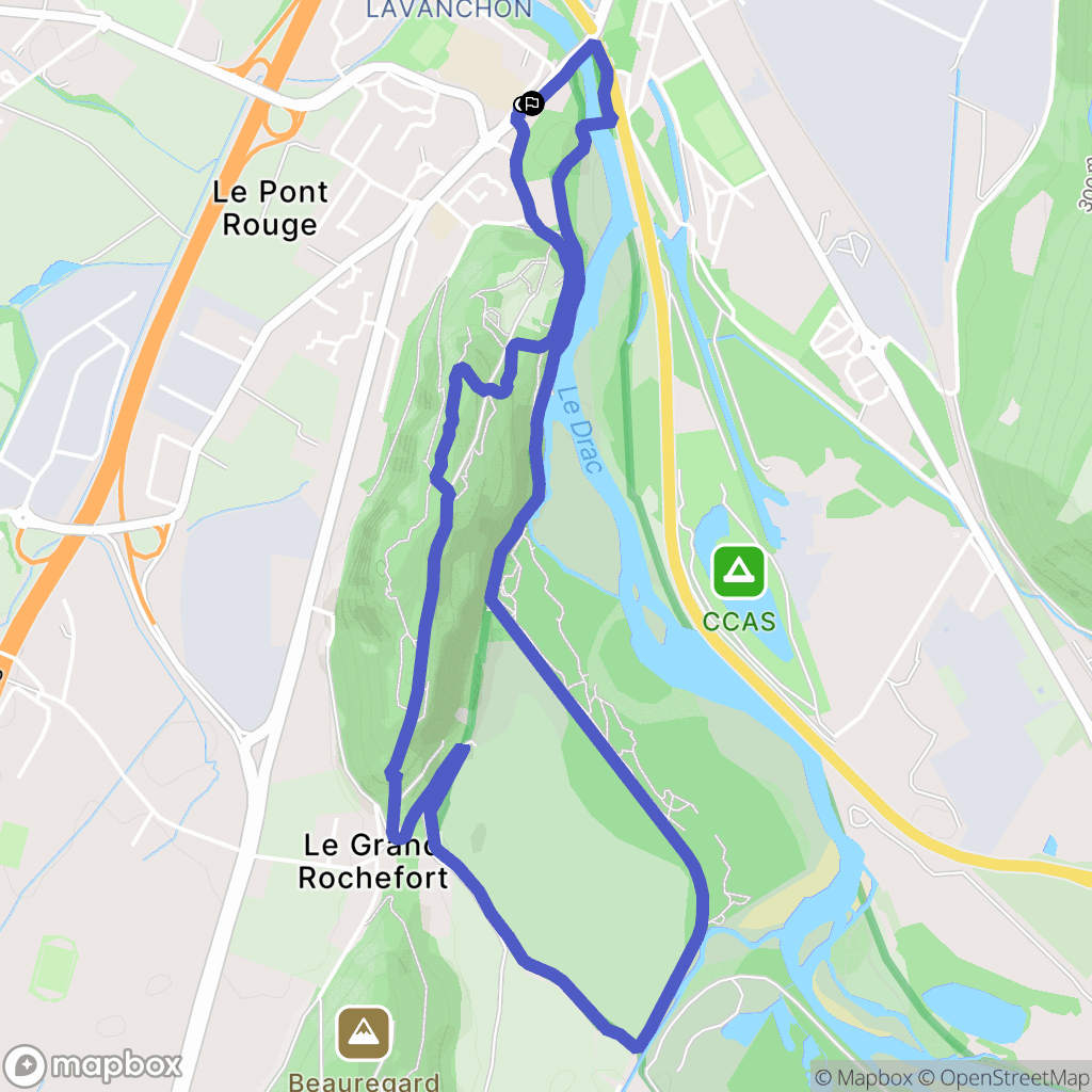 Claix : carte du parcours de randonnée - France