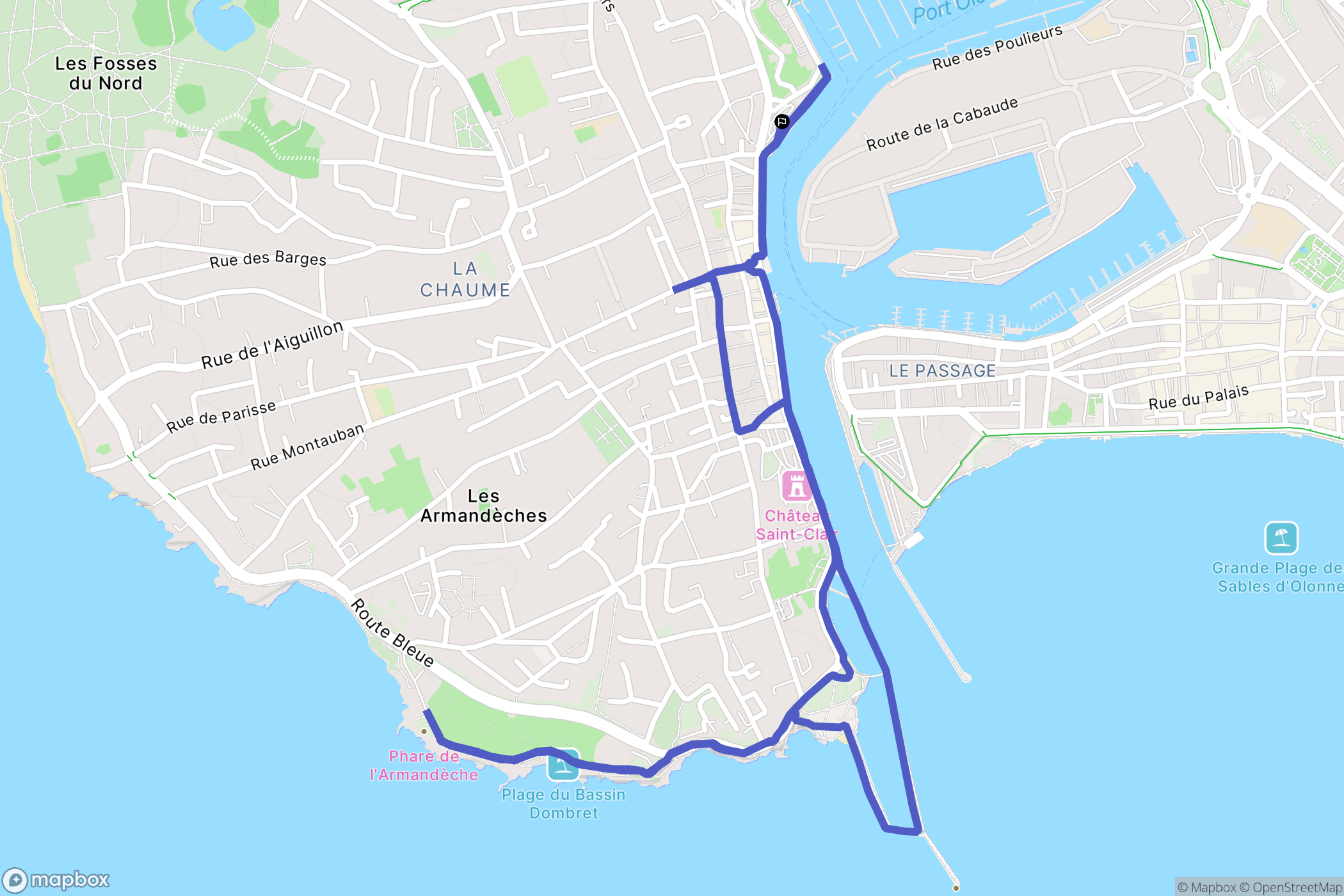Les Sables-d'Olonne : carte du parcours de randonnée - France