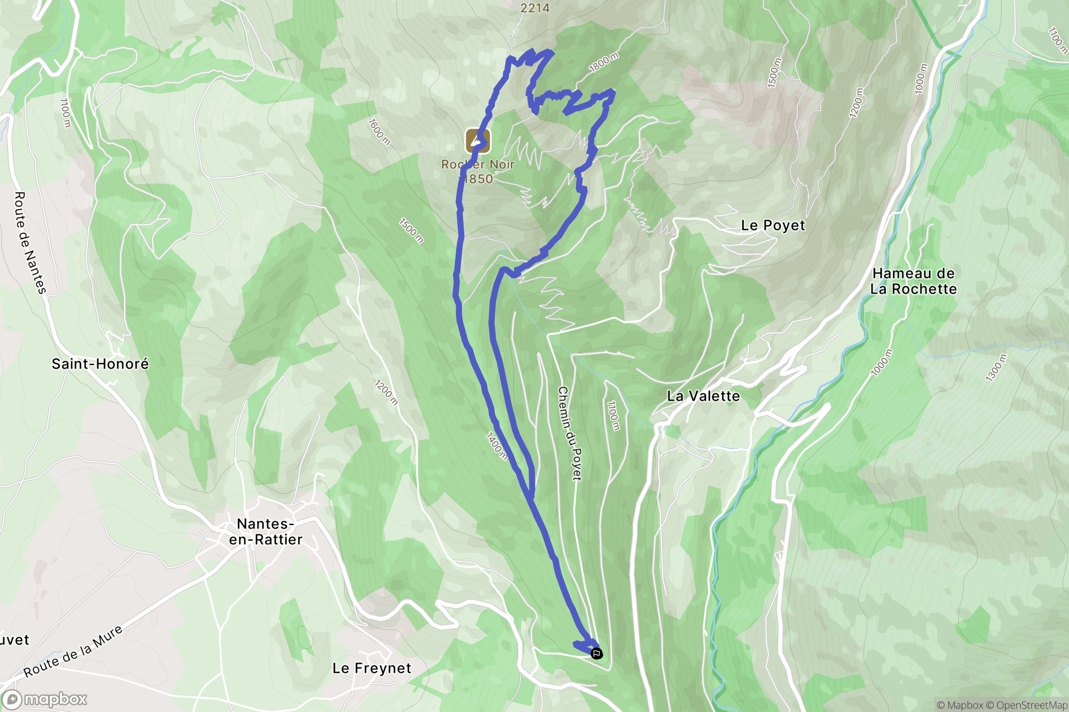 La Mure : carte du parcours de randonnée - France