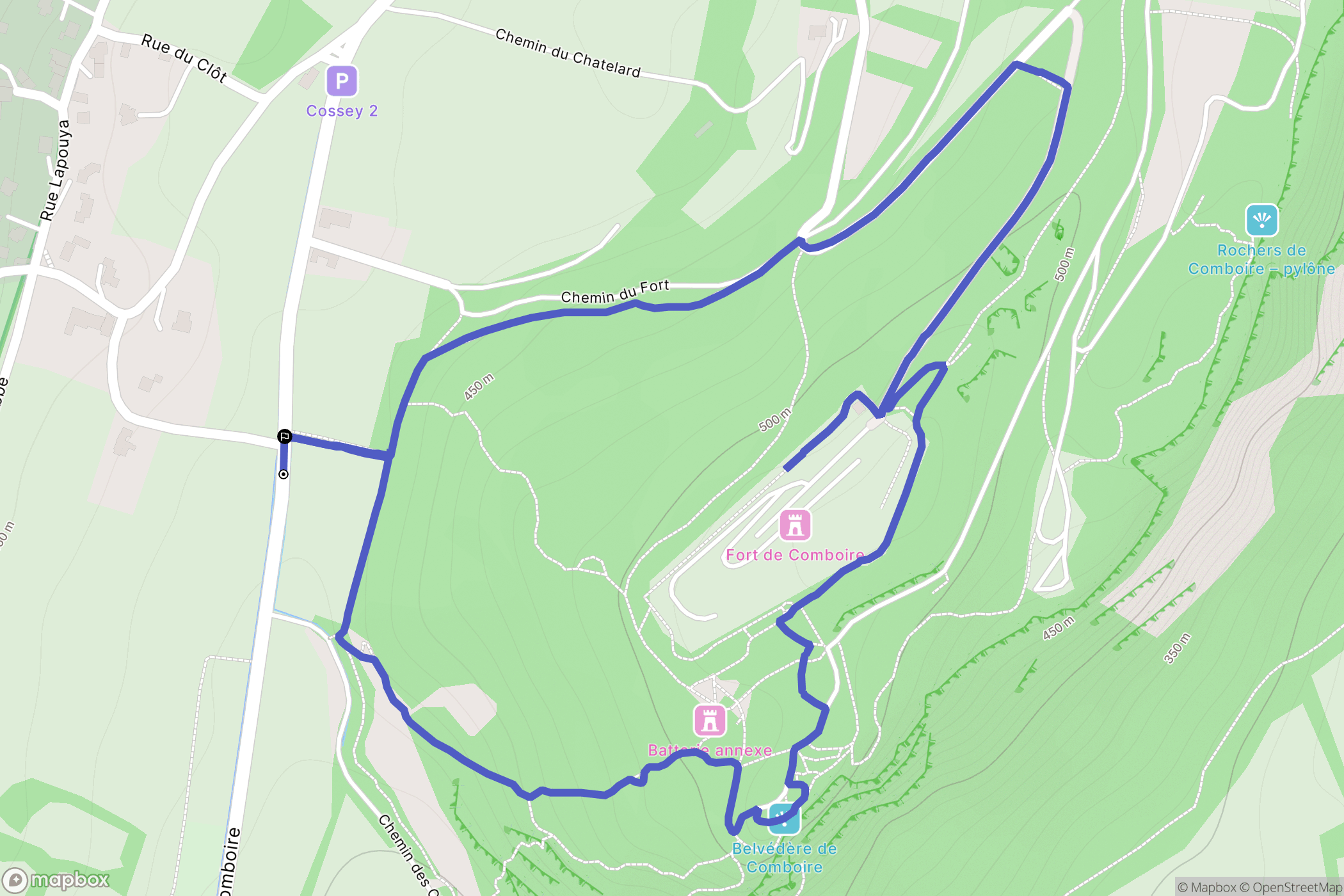 Claix : carte du parcours de randonnée - France