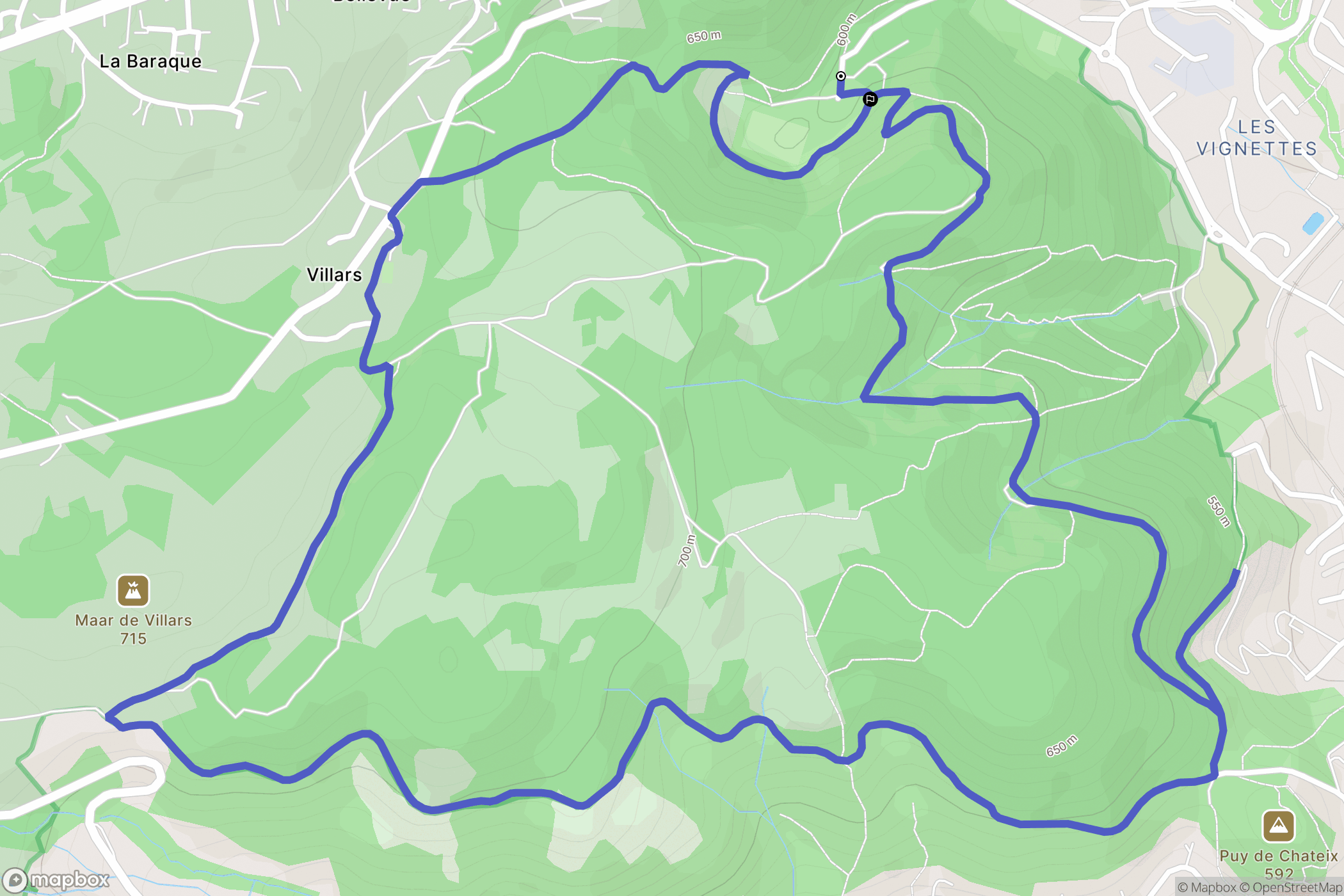 Clermont-Ferrand,Chamalières : carte du parcours de randonnée - France