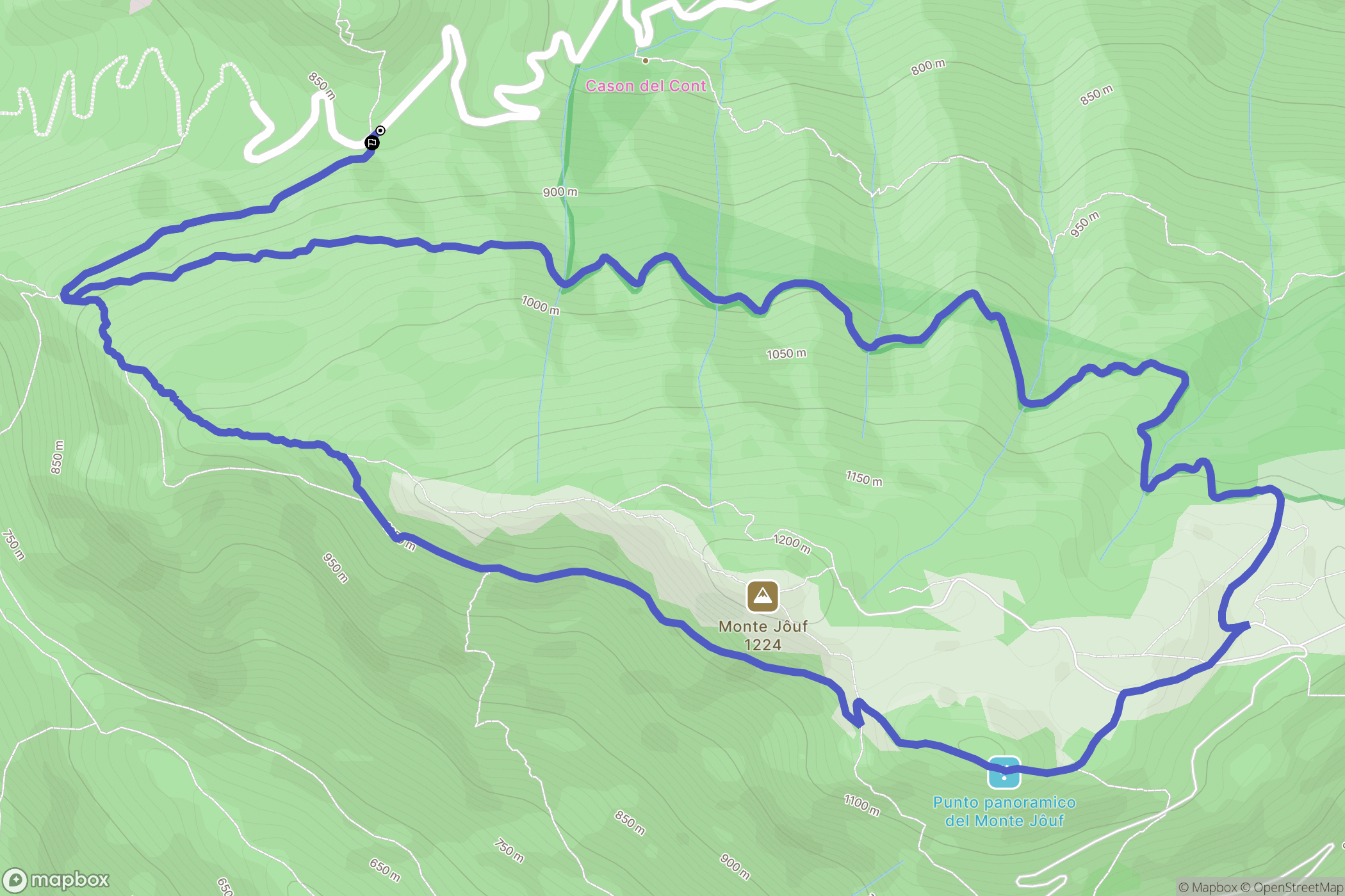 Maniago : carte du parcours de randonnée - Italy