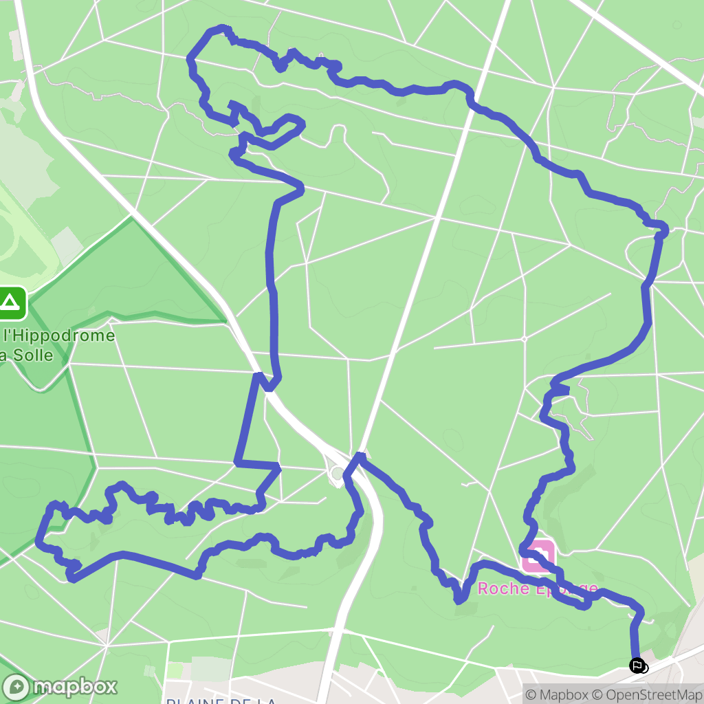 Fontainebleau : carte du parcours de randonnée - France
