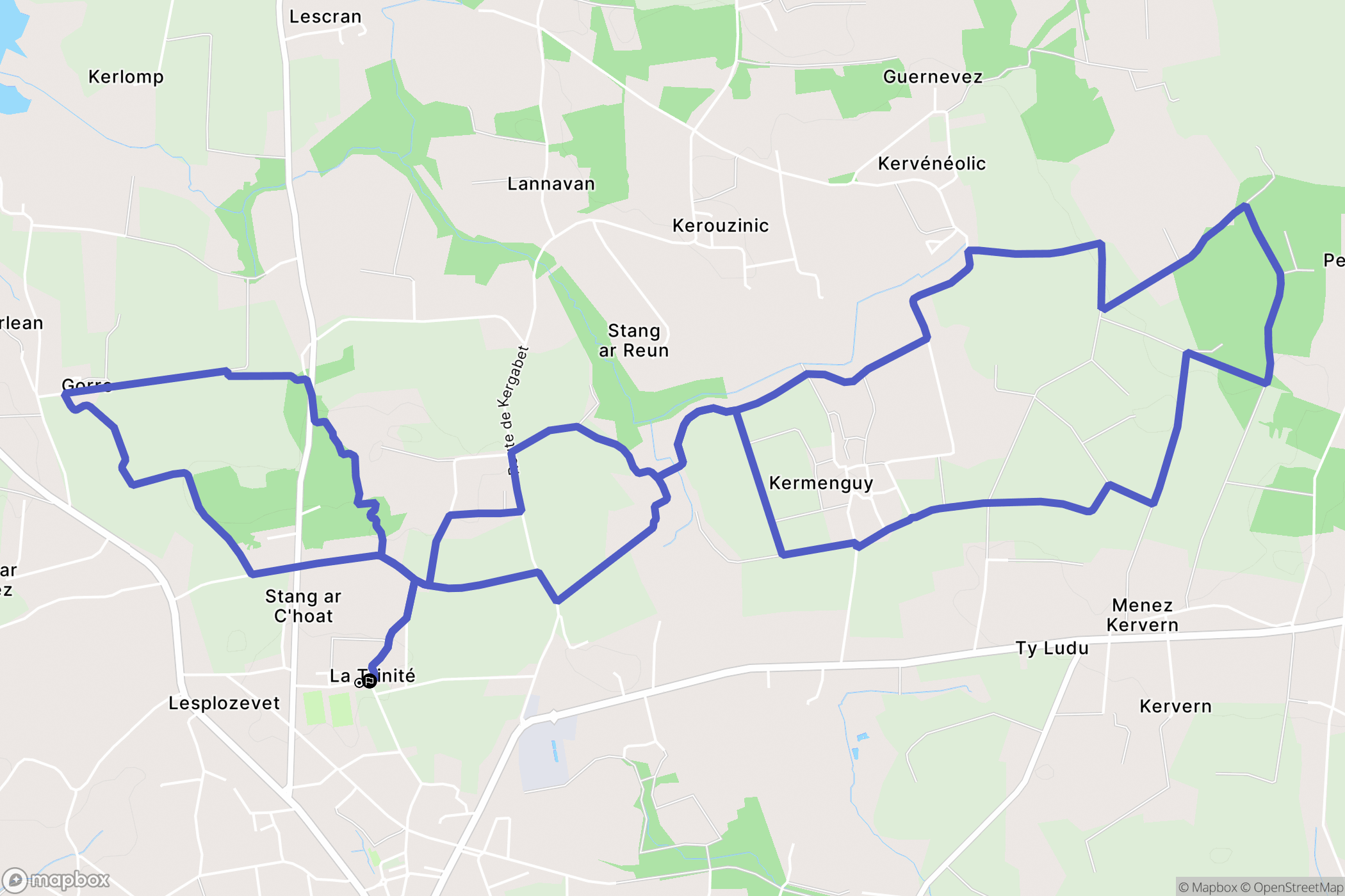 Plozévet : carte du parcours de randonnée - France