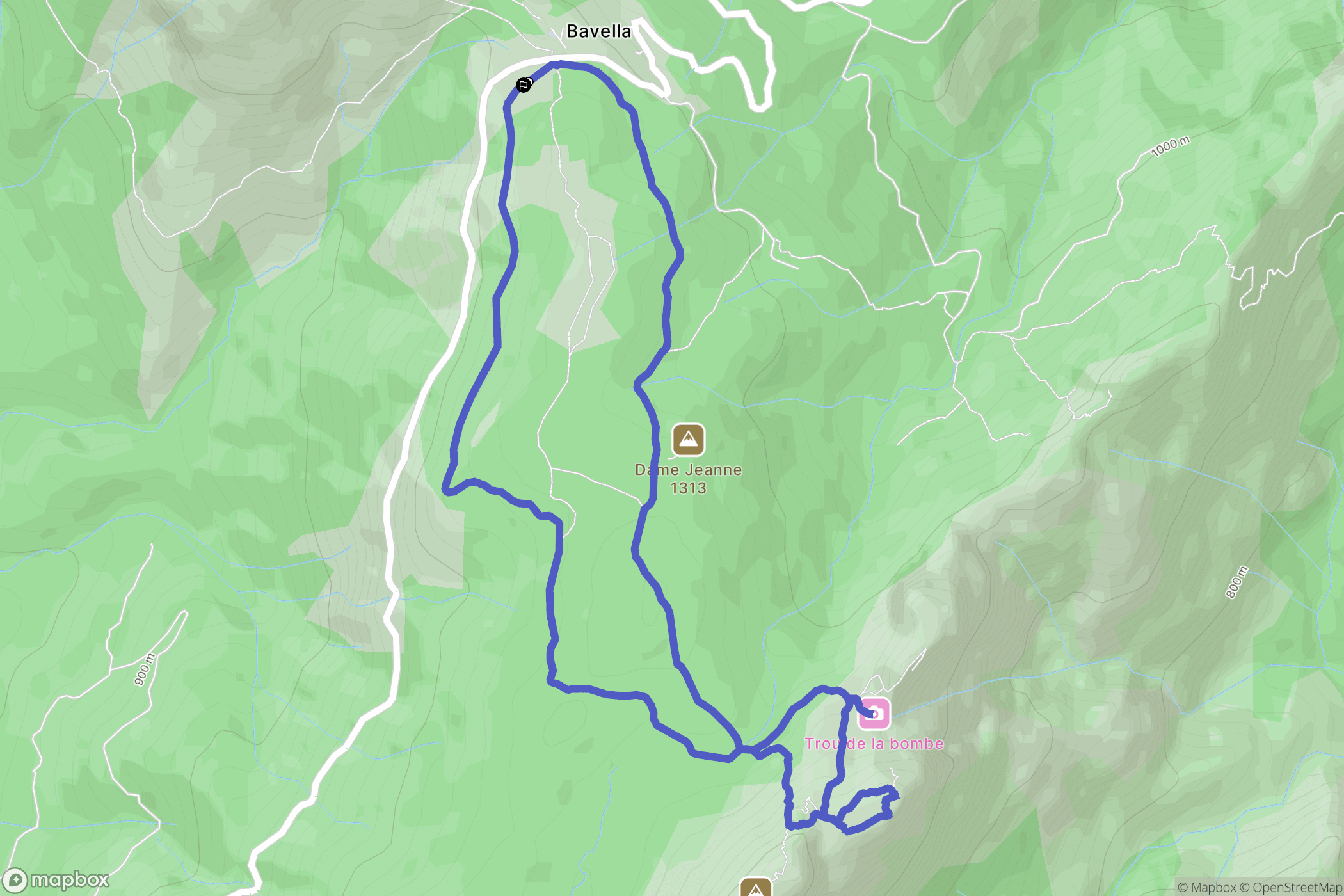 Zonza : carte du parcours de randonnée - France