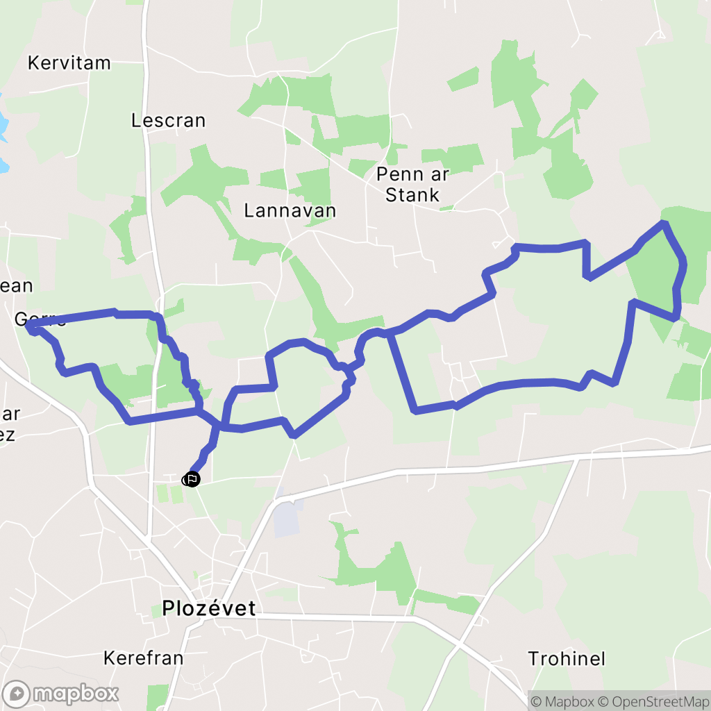Plozévet : carte du parcours de randonnée - France