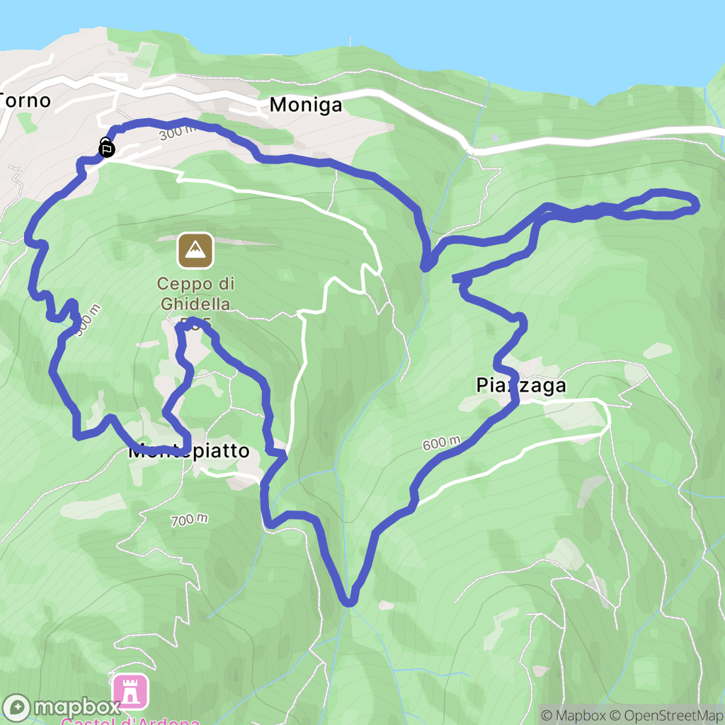 Torno : carte du parcours de randonnée - Italy