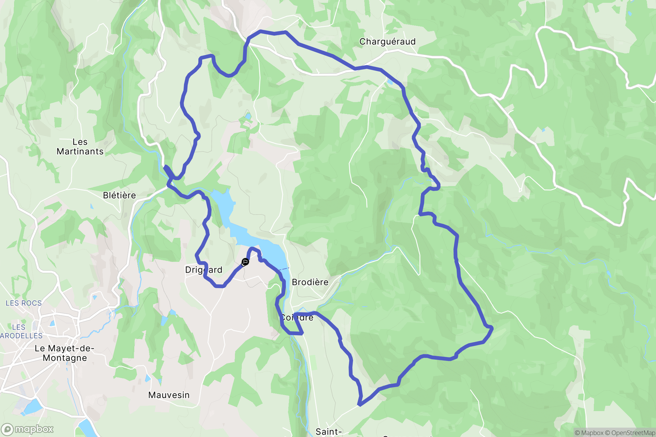 Le Mayet-de-Montagne : carte du parcours de randonnée - France