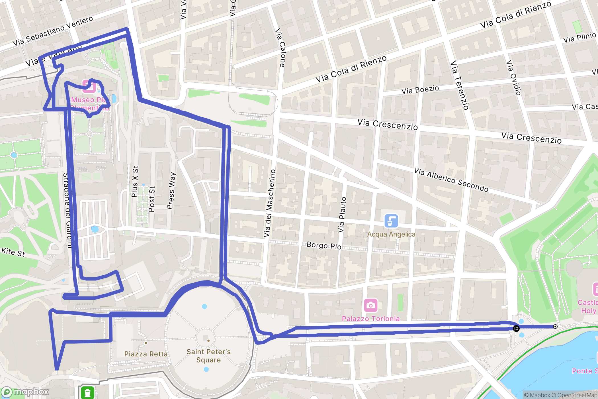 Roma : carte du parcours de randonnée - Italy