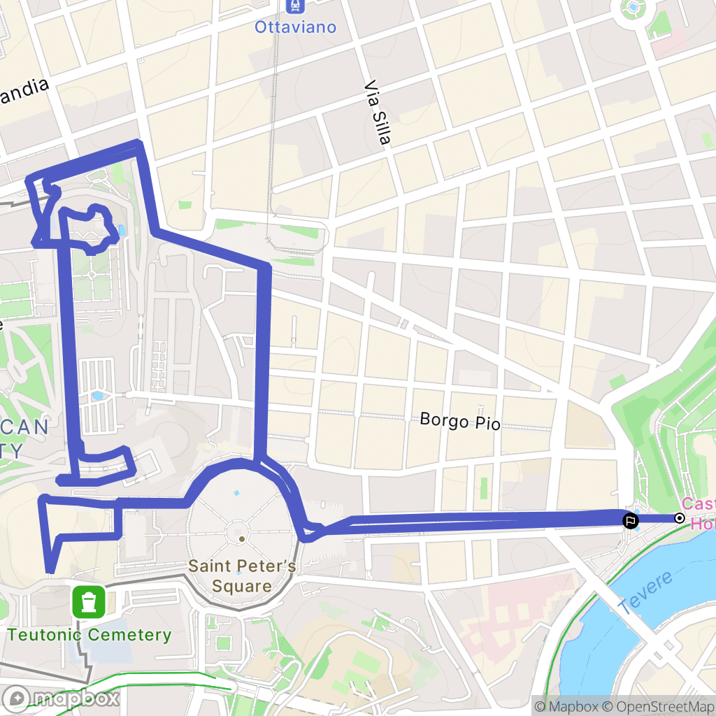 Roma : carte du parcours de randonnée - Italy