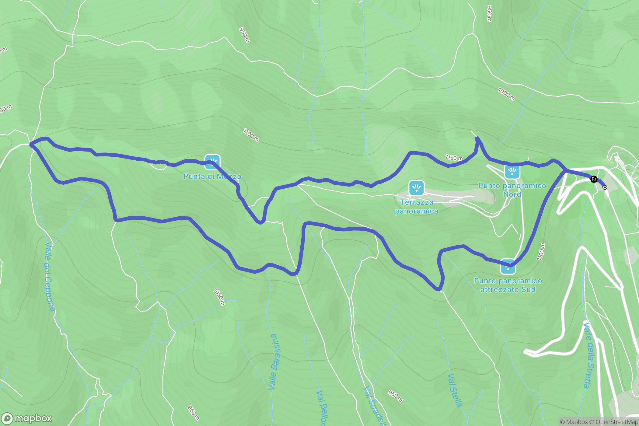Santa Maria del Monte : carte du parcours de randonnée - Italy