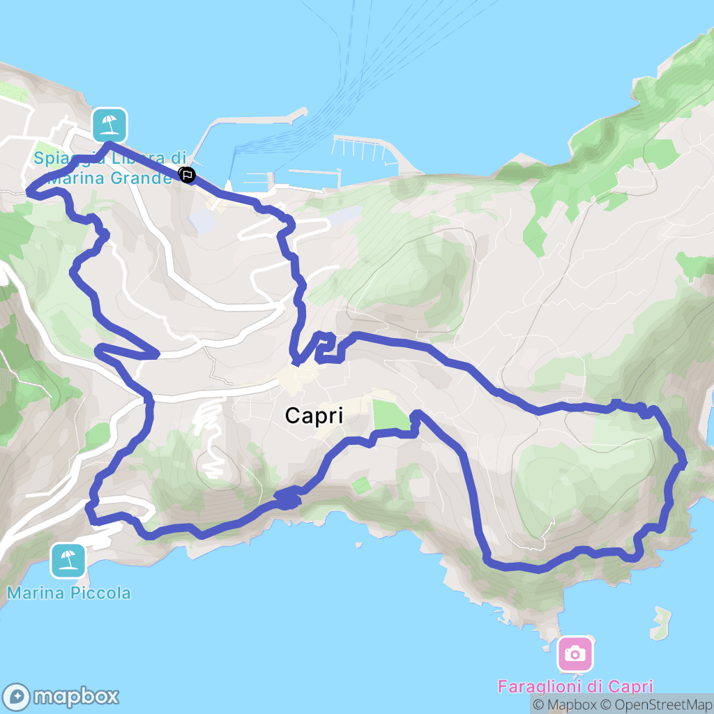 Marina Grande : carte du parcours de randonnée - Italy