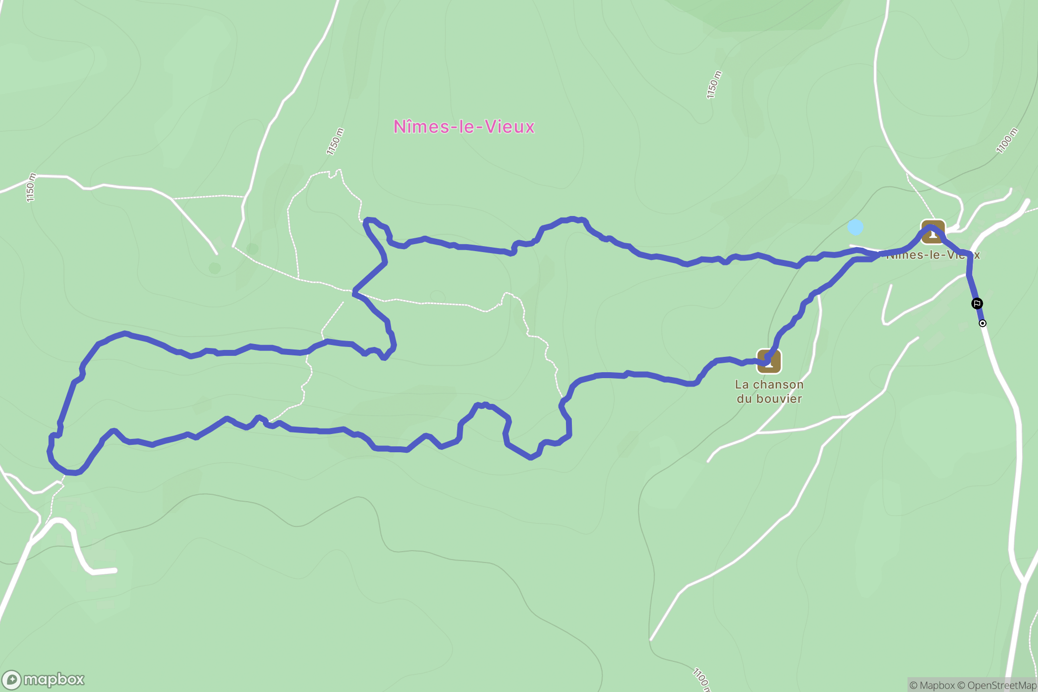 Fraissinet-de-Fourques : carte du parcours de randonnée - France