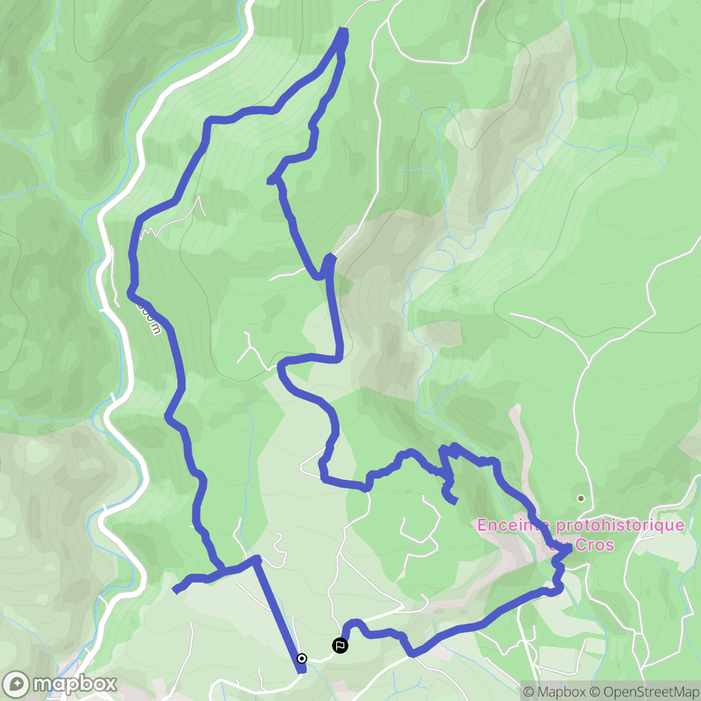 Caunes-Minervois : carte du parcours de randonnée - France