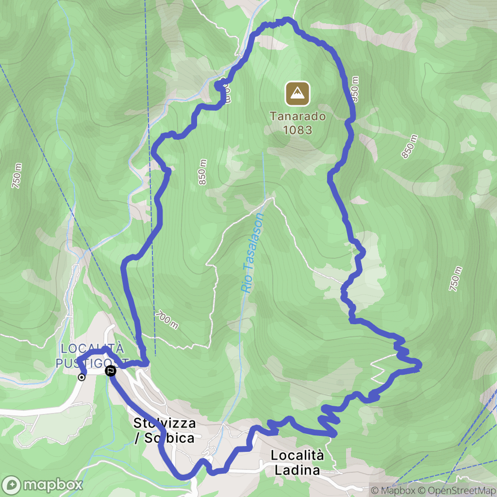 Stolvizza : carte du parcours de randonnée - Italy