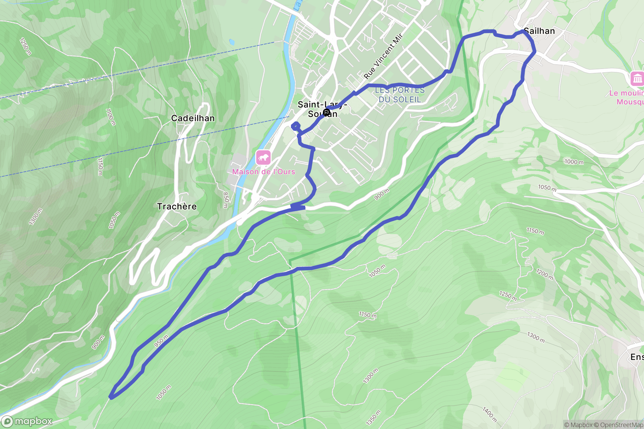 Saint-Lary-Soulan : carte du parcours de randonnée - France