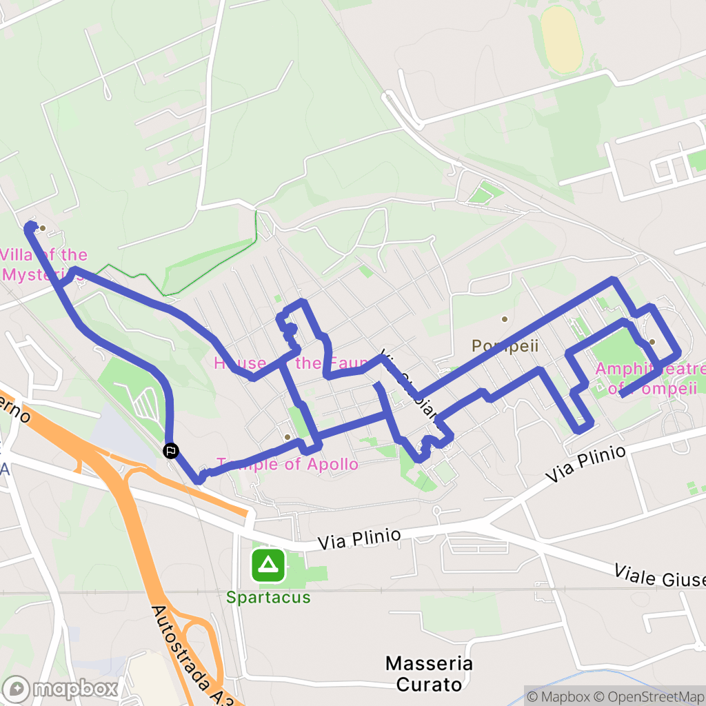 Pompei : carte du parcours de randonnée - Italy