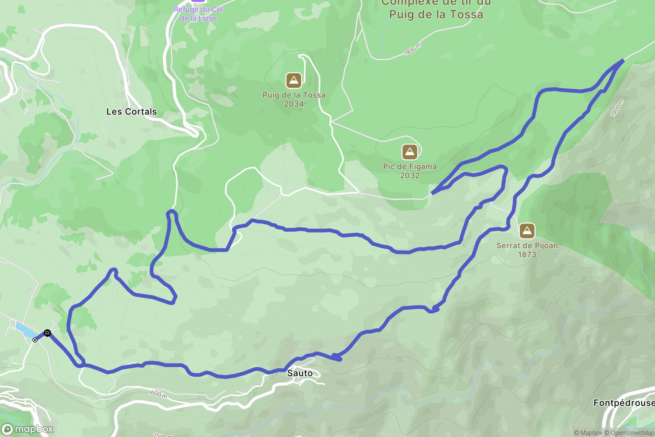 Mont-Louis : carte du parcours de randonnée - France