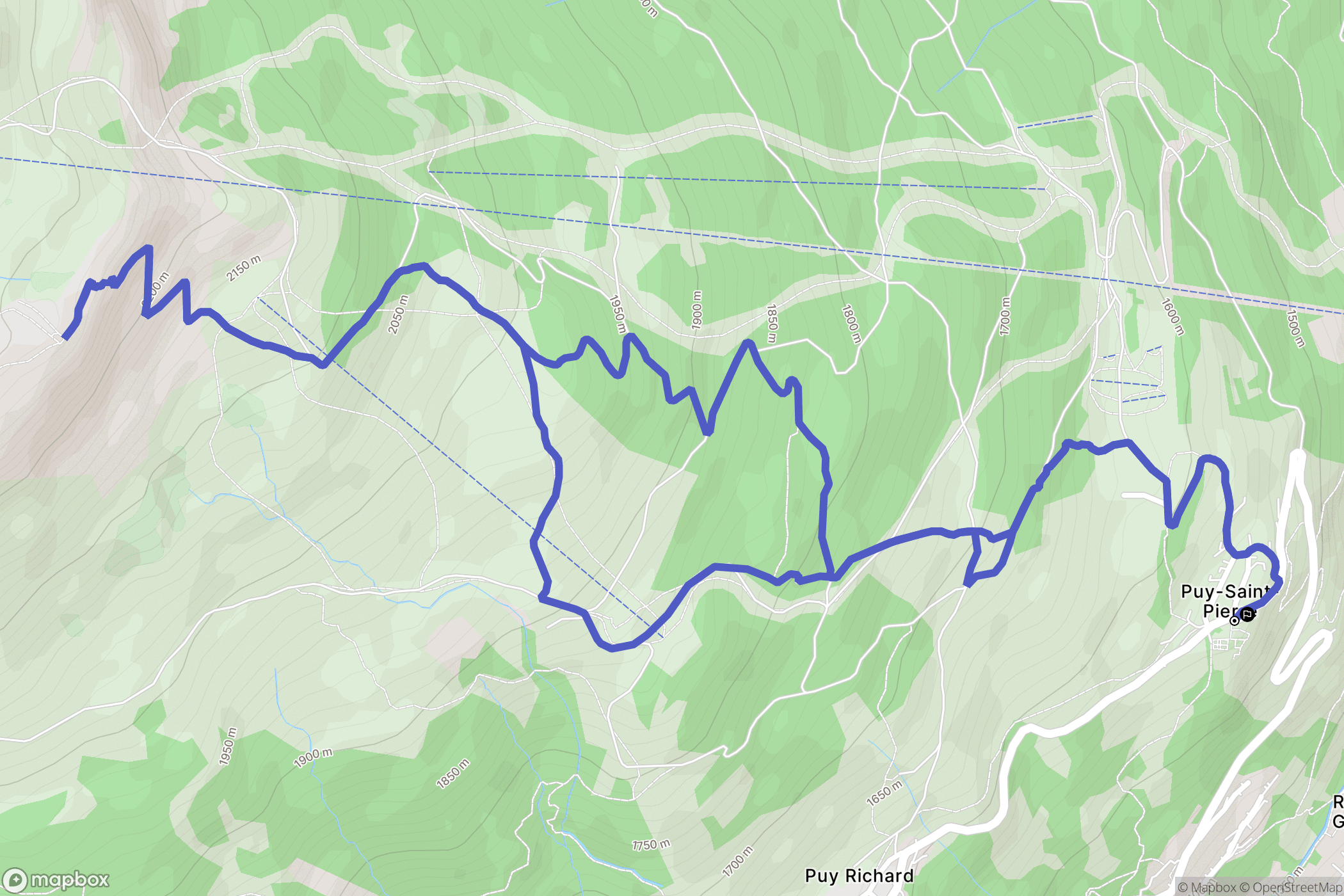 Puy-Saint-Pierre : carte du parcours de randonnée - France