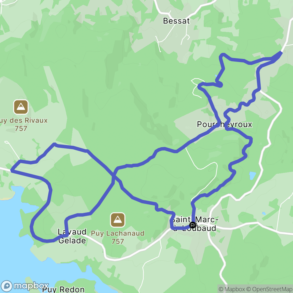 Saint-Marc-à-Loubaud : carte du parcours de randonnée - France