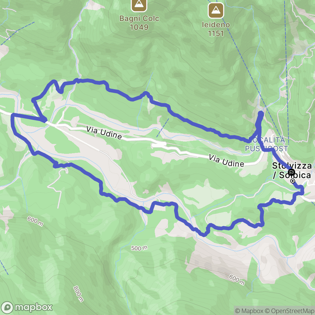 Stolvizza : carte du parcours de randonnée - Italy