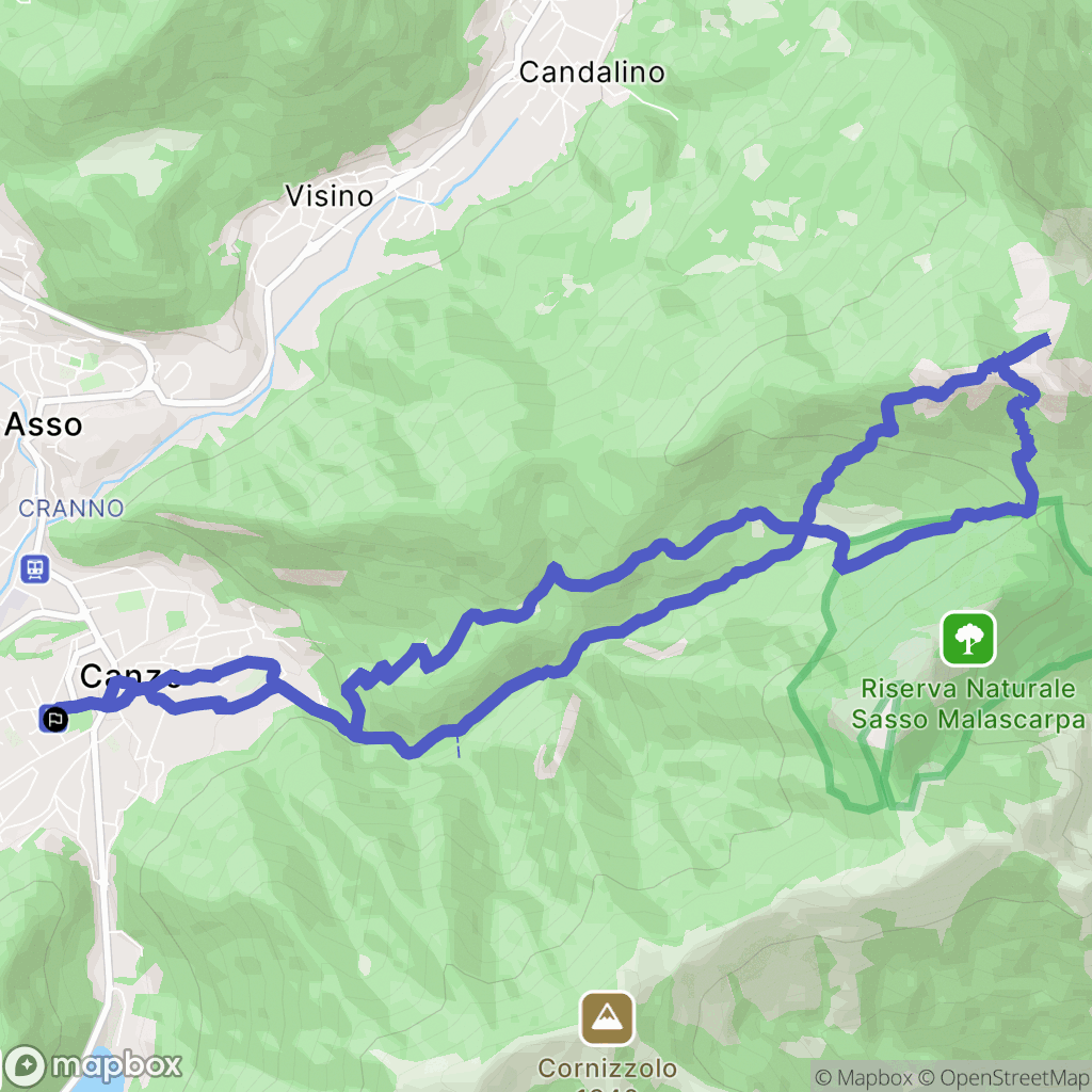 Canzo : carte du parcours de randonnée - Italy