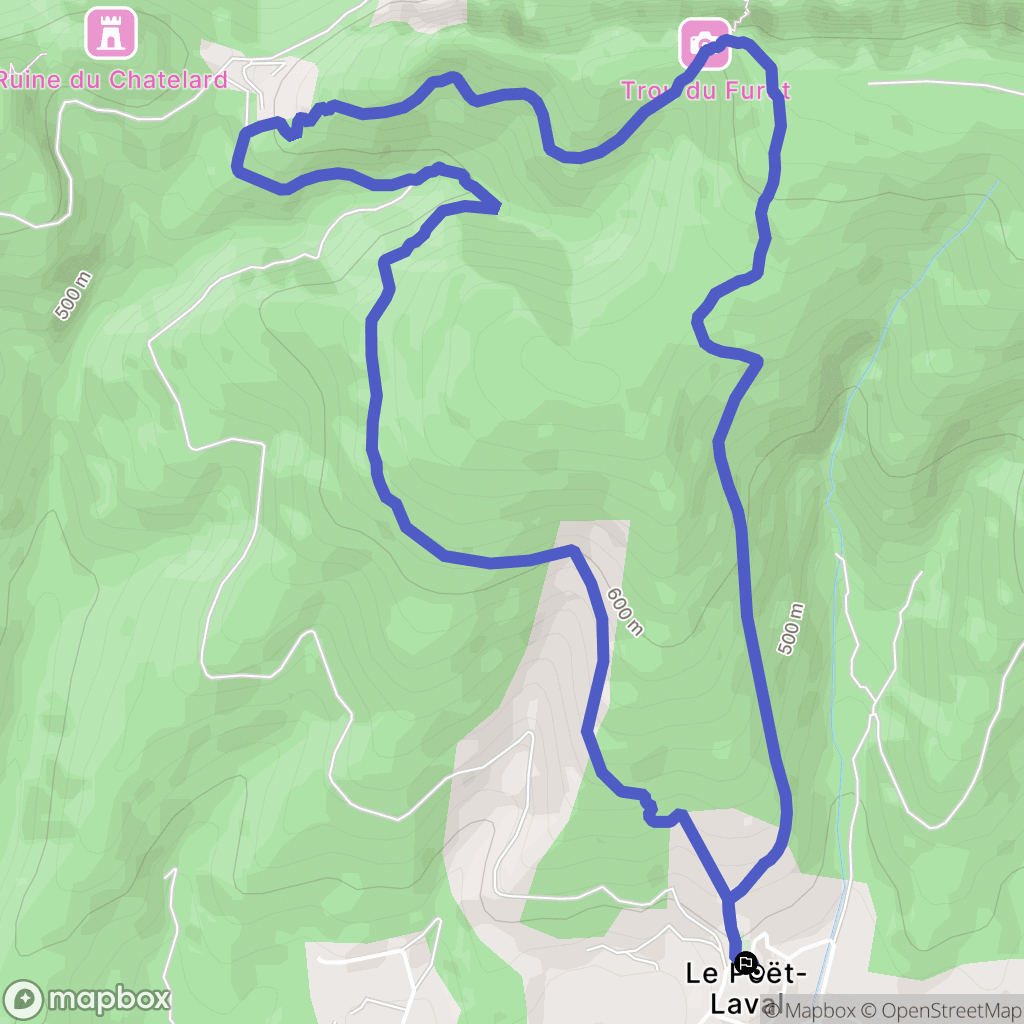 Dieulefit : carte du parcours de randonnée - France