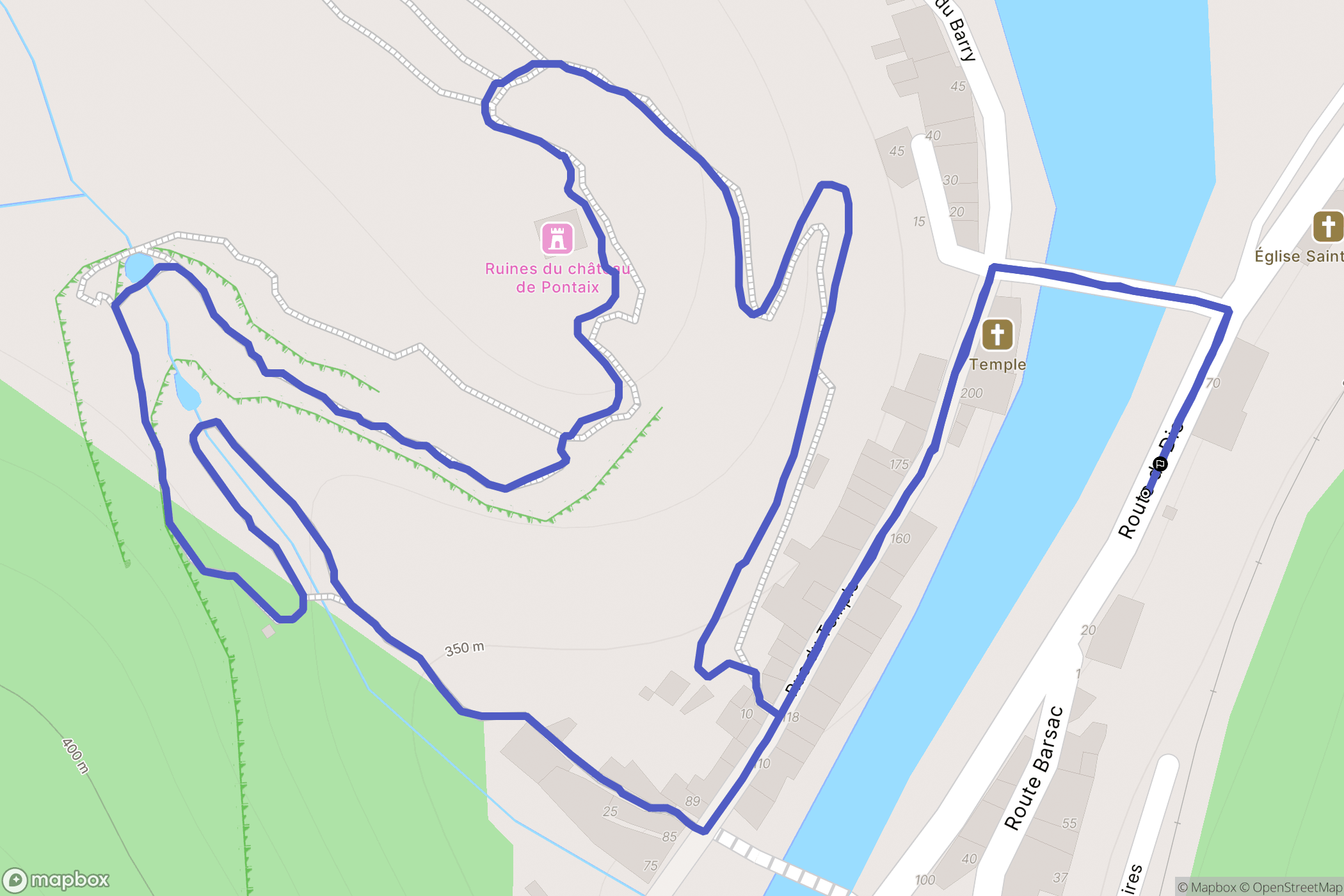 Pontaix : carte du parcours de randonnée - France