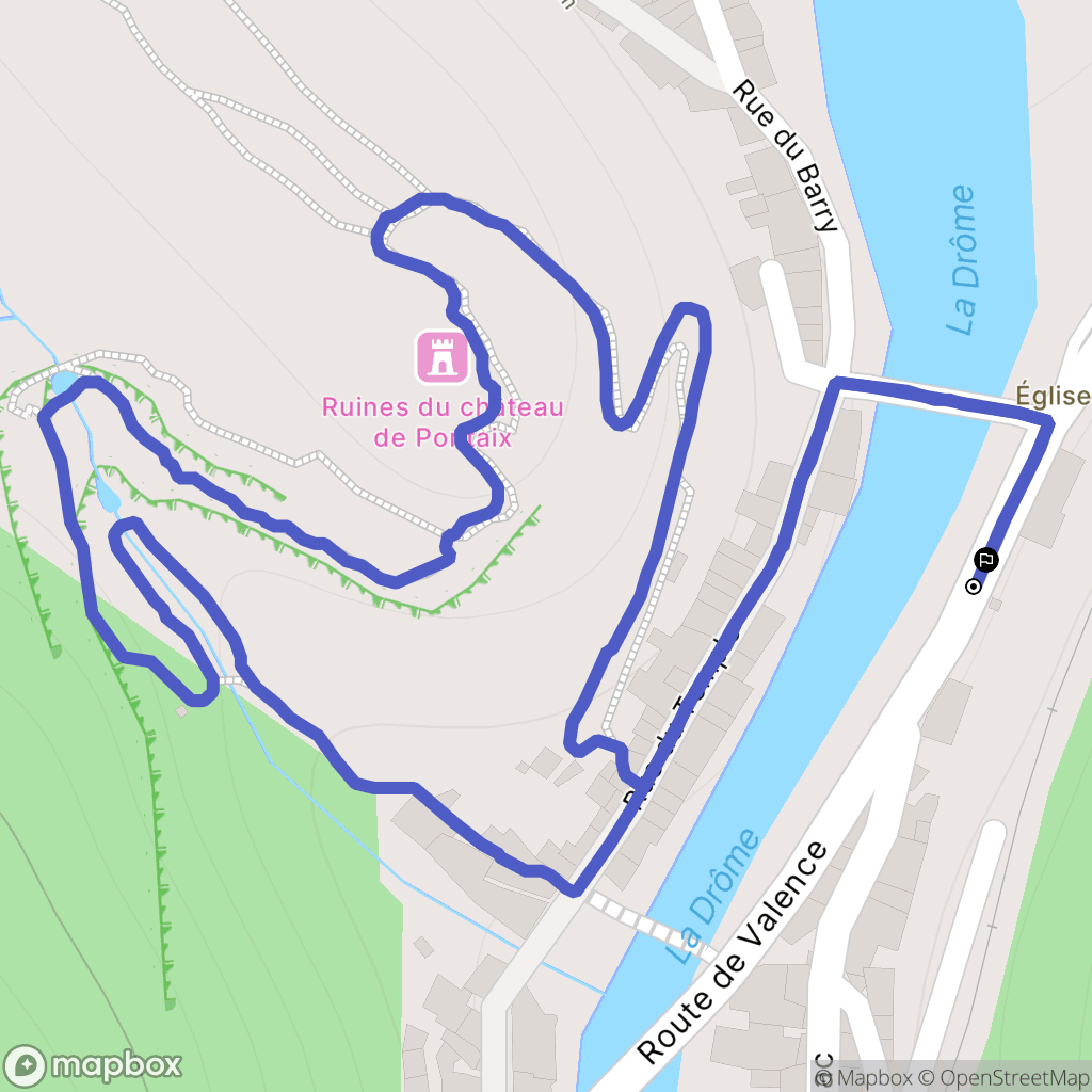 Pontaix : carte du parcours de randonnée - France