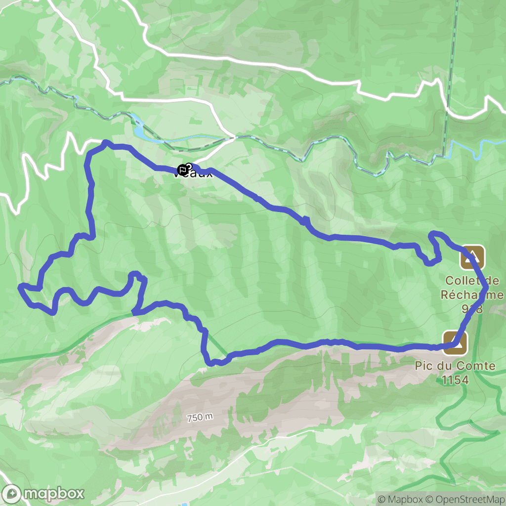 Malaucène : carte du parcours de randonnée - France