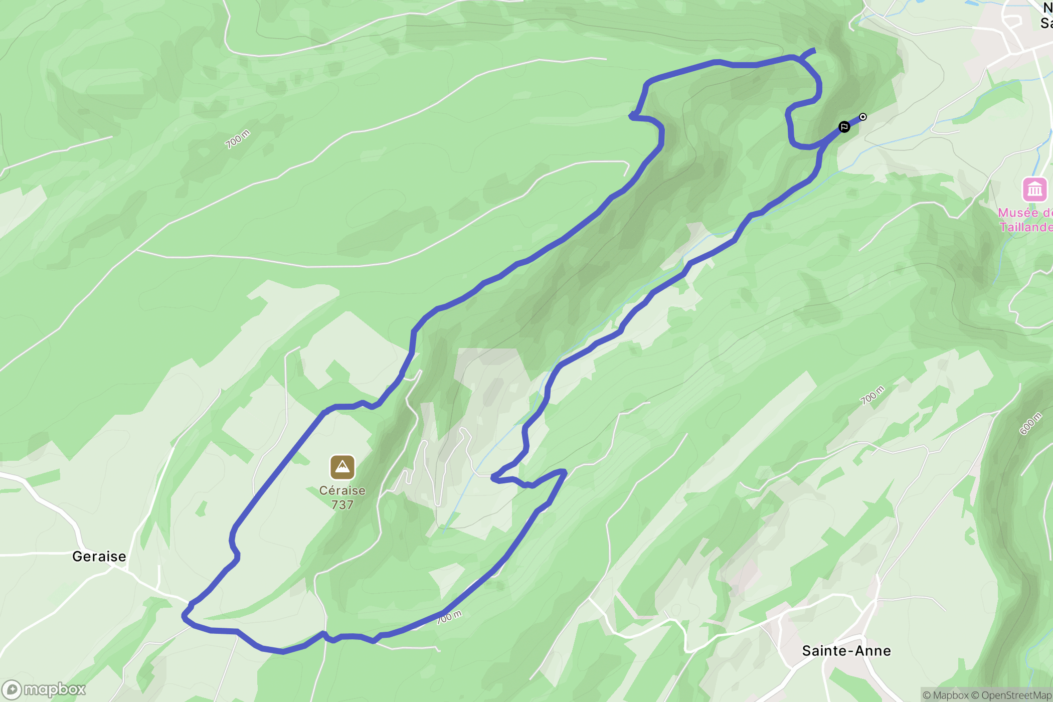 Nans-Sous-Sainte-Anne : carte du parcours de randonnée - France