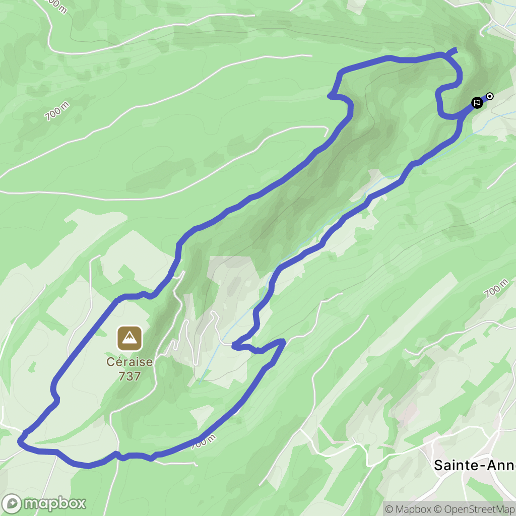 Nans-Sous-Sainte-Anne : carte du parcours de randonnée - France