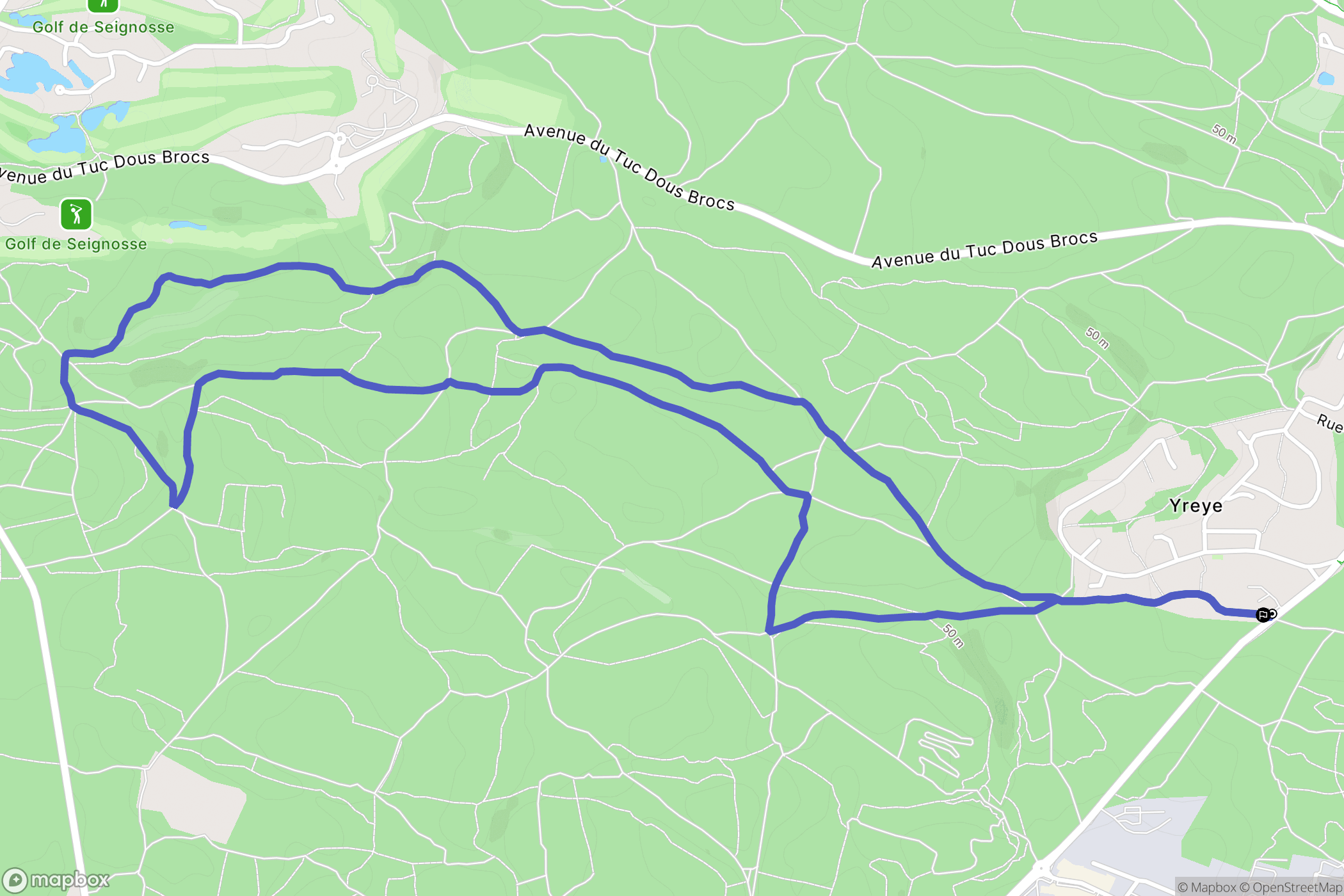 Seignosse : carte du parcours de randonnée - France