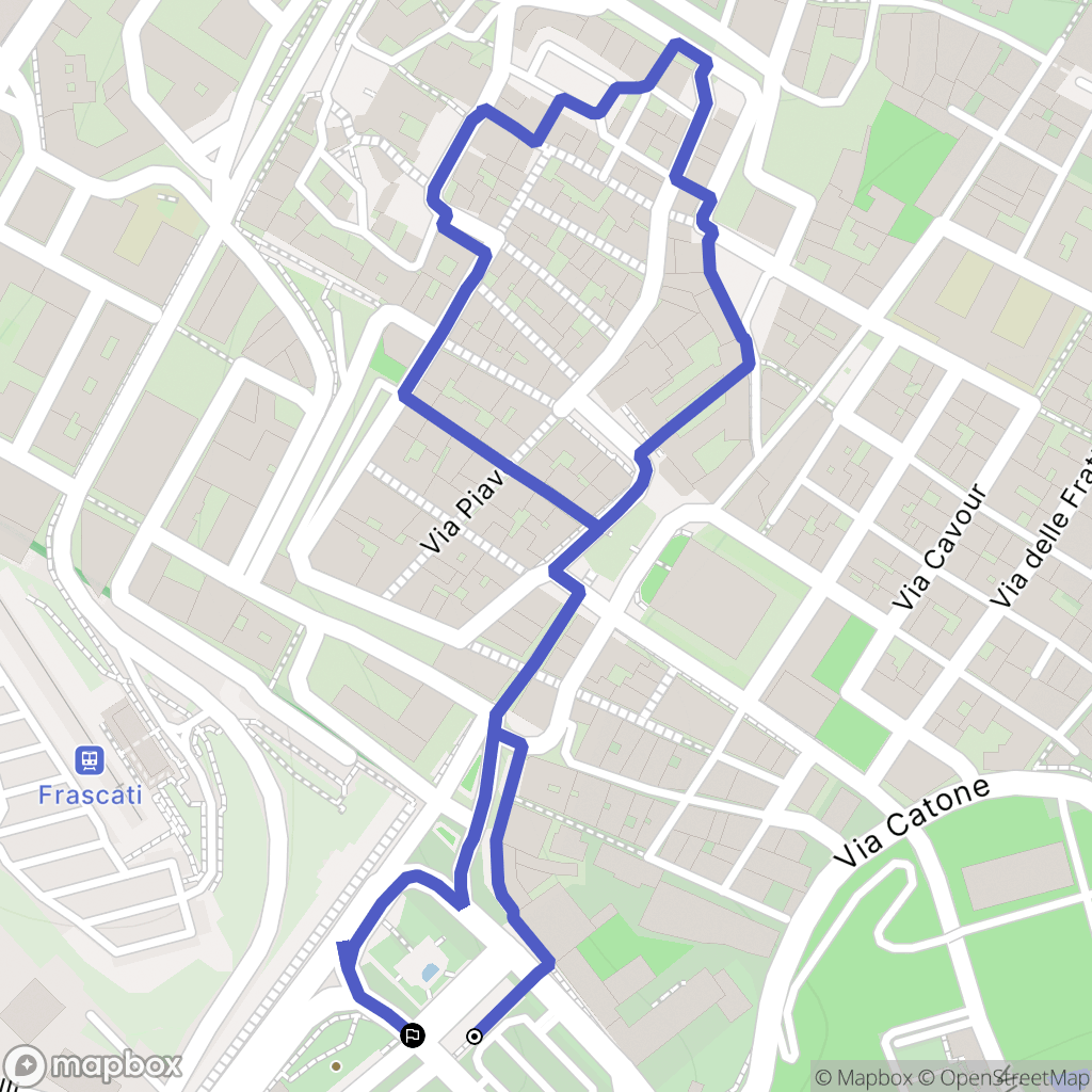 Frascati : carte du parcours de randonnée - Italy