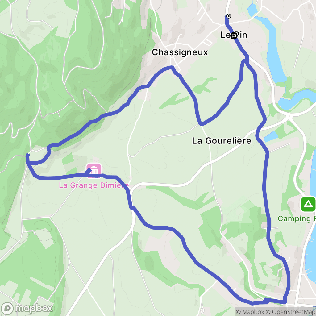 Charavines : carte du parcours de randonnée - France