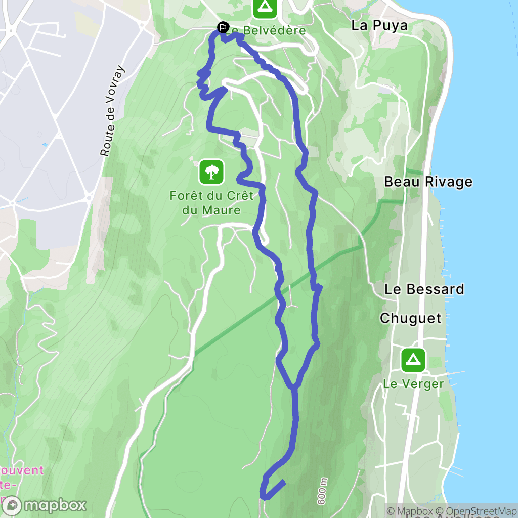 Annecy : carte du parcours de randonnée - France