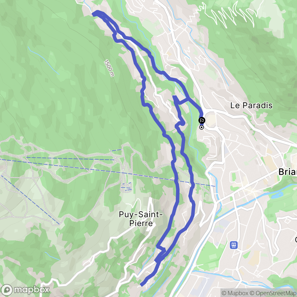 Briançon : carte du parcours de randonnée - France