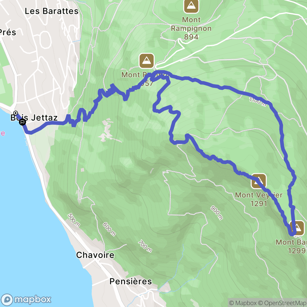 Annecy : carte du parcours de randonnée - France