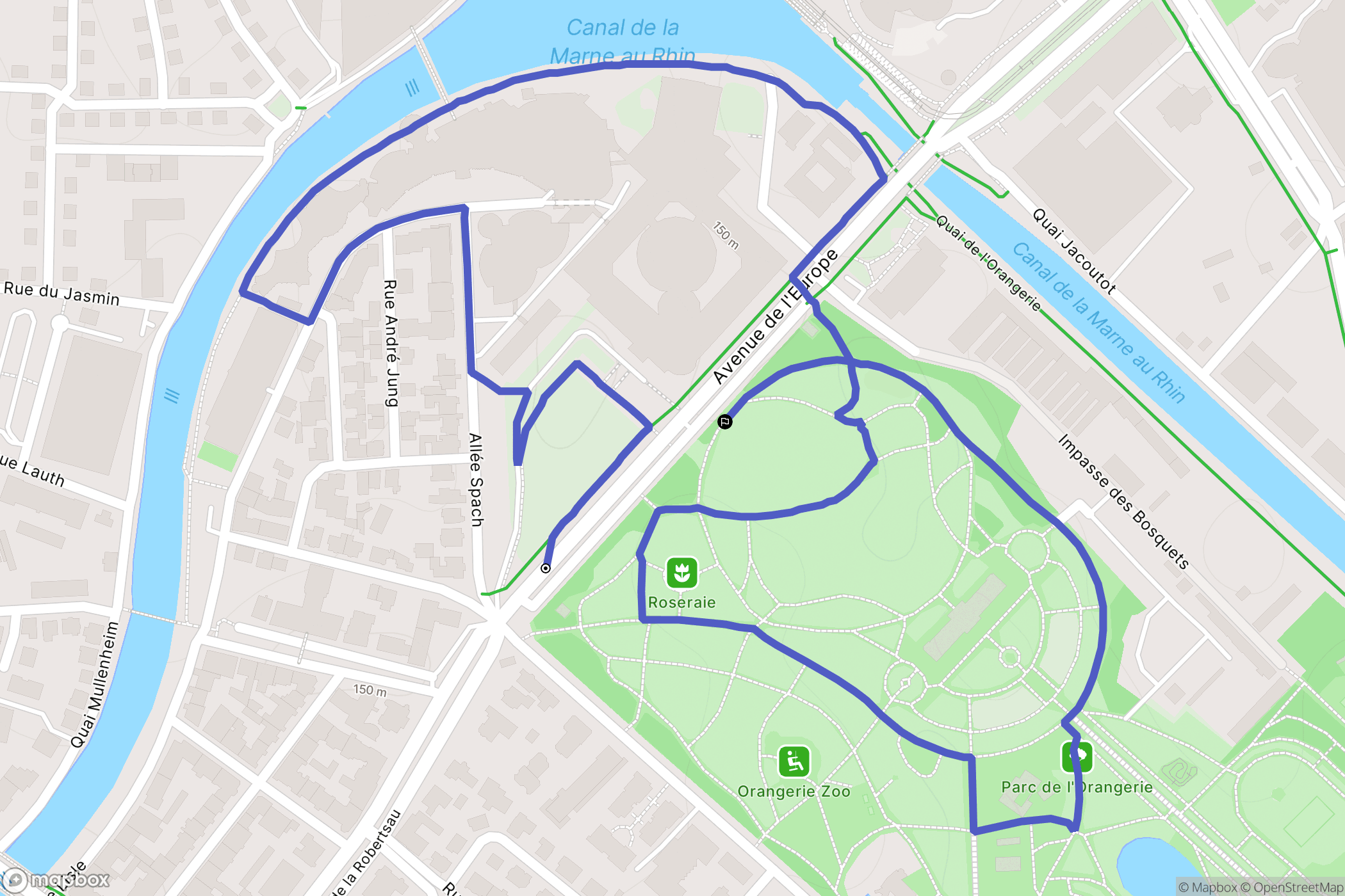 Strasbourg : carte du parcours de randonnée - France