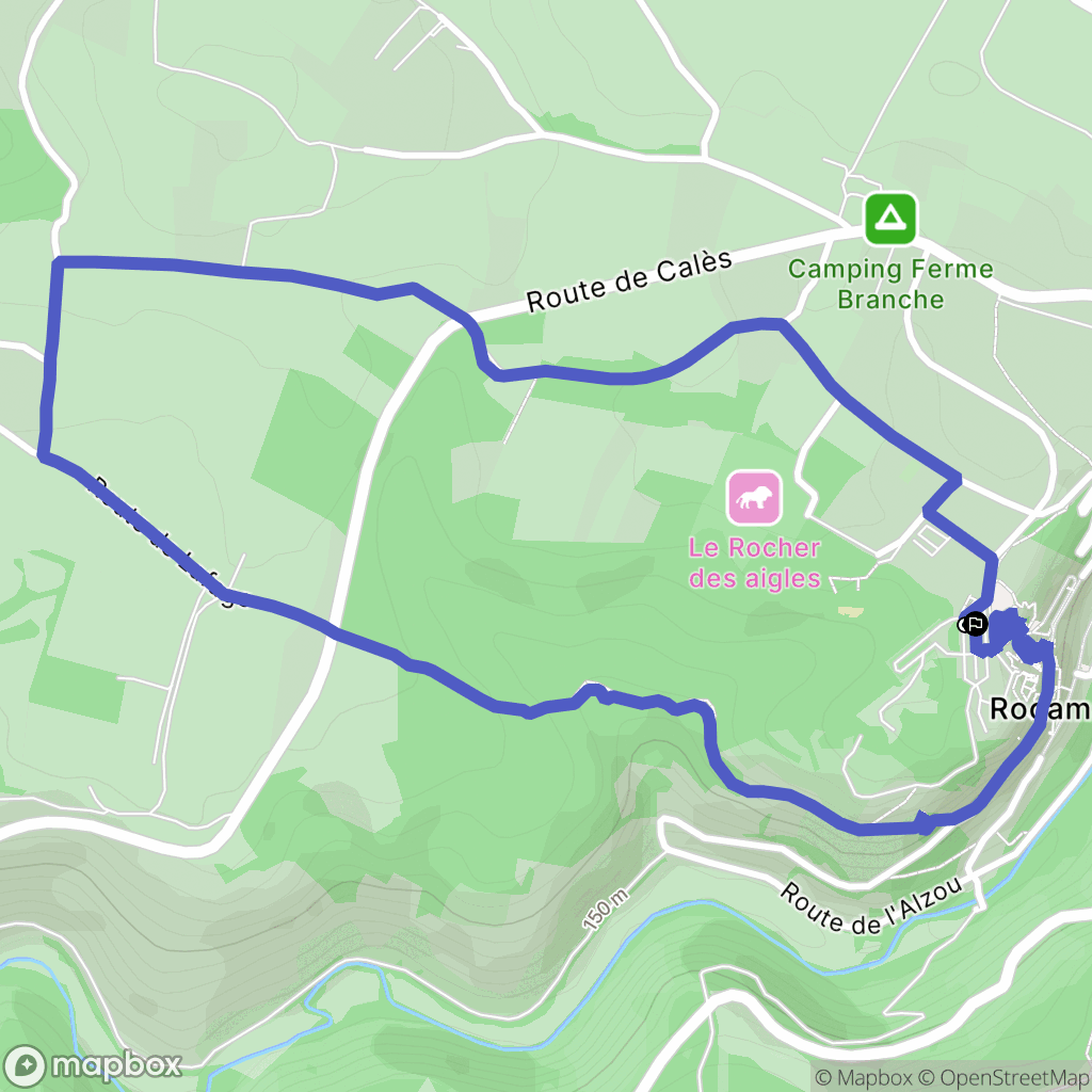 Rocamadour : carte du parcours de randonnée - France