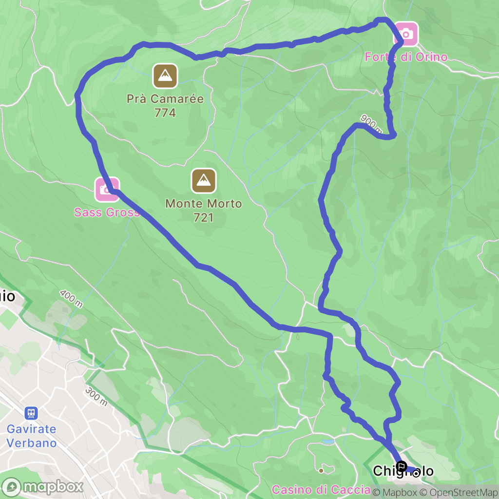 Comerio : carte du parcours de randonnée - Italy