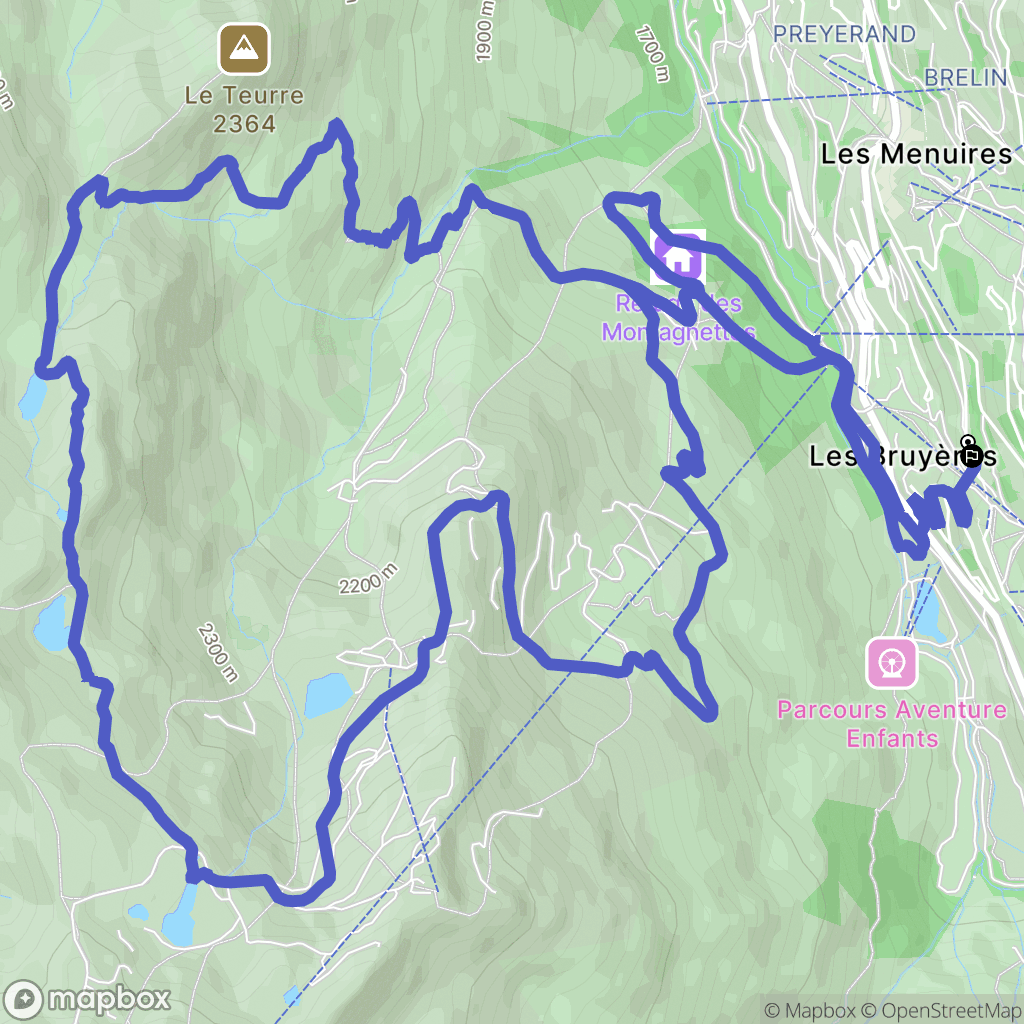 Les Menuires : carte du parcours de randonnée - France