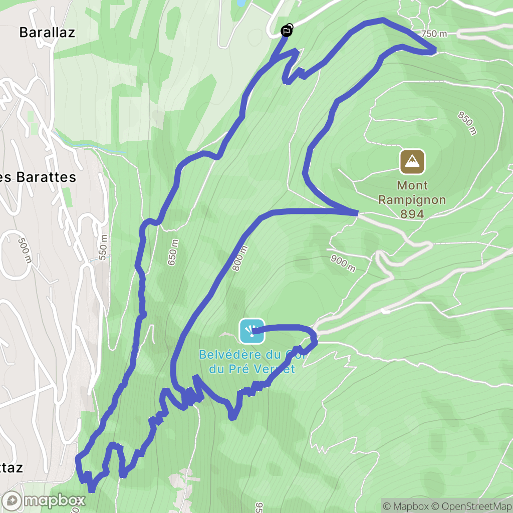 Annecy le Vieux : carte du parcours de randonnée - France