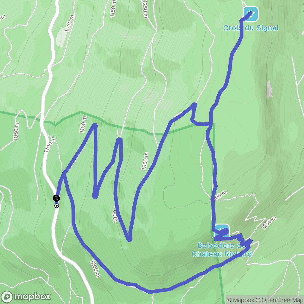 Novalaise : carte du parcours de randonnée - France