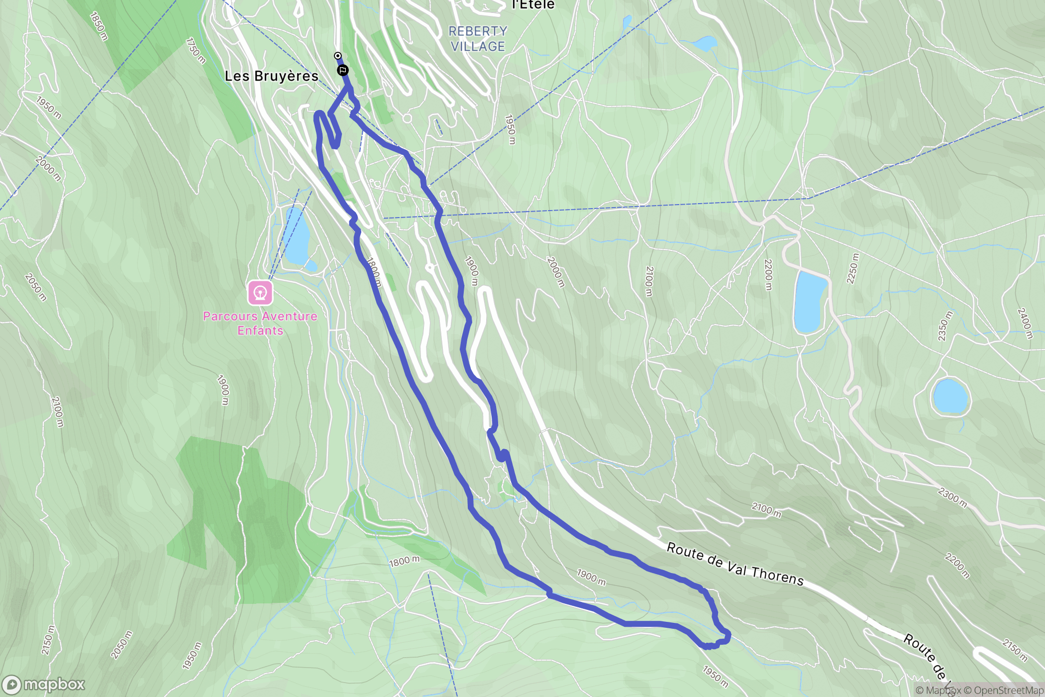 Saint-Martin-de-Belleville : carte du parcours de randonnée - France