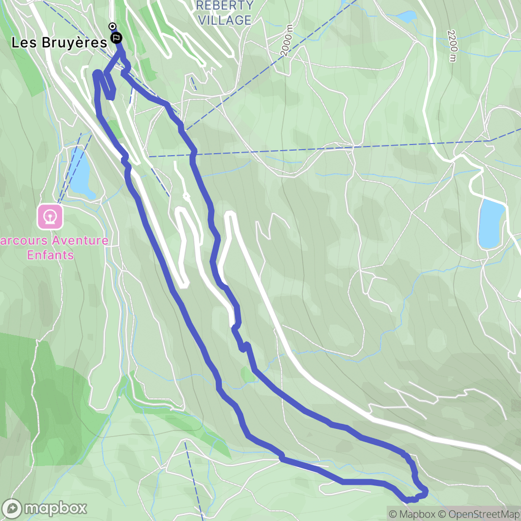 Saint-Martin-de-Belleville : carte du parcours de randonnée - France