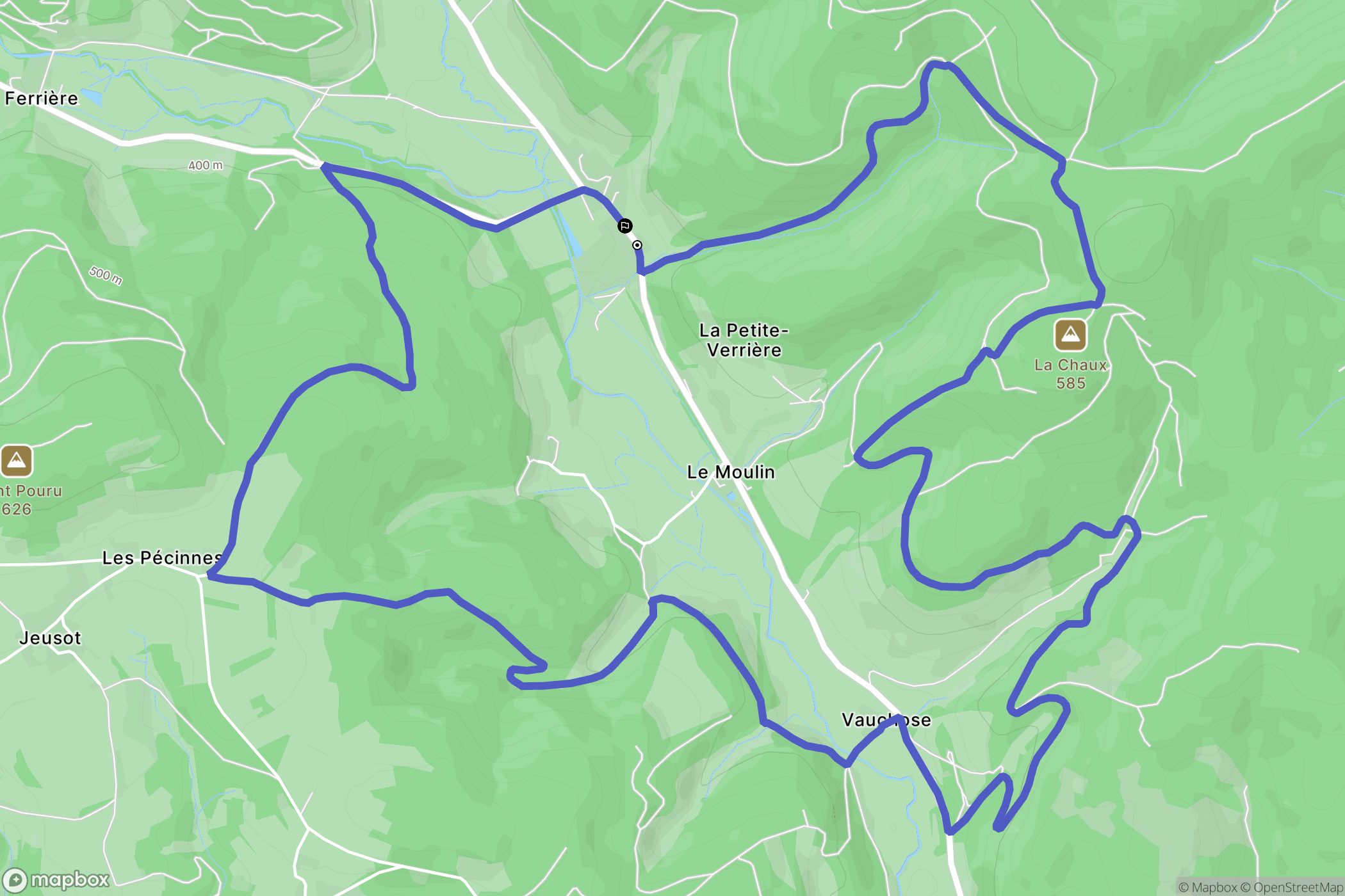 La Petite-Verrière : carte du parcours de randonnée - France